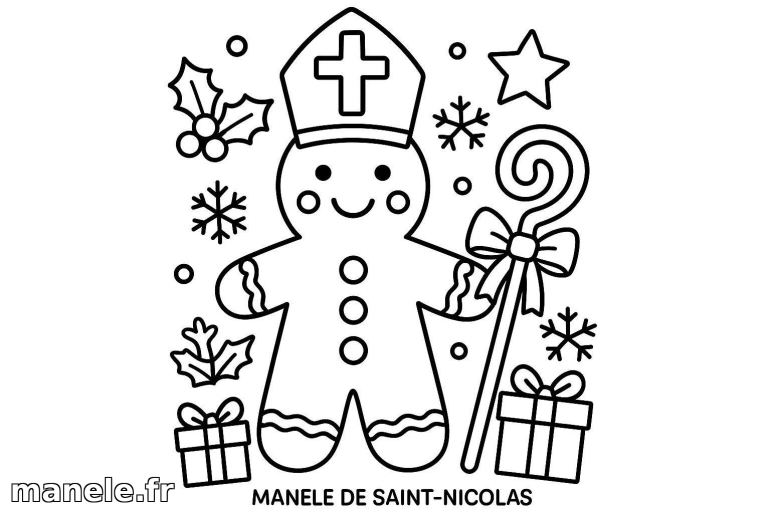 Coloriage manele de Saint-Nicolas