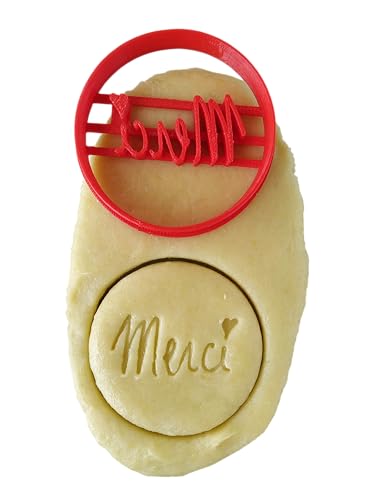 3DKOUPE - Emporte-pièce rond - Merci - Couleur au choix - Co
