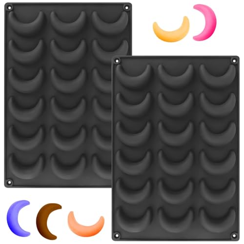 YXHZVON Lot de 2 Moules en Silicone pour 3D Croissants à la 