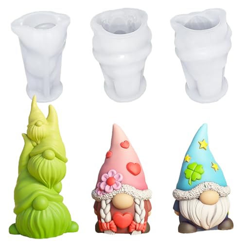 GmwyCzV 3 Pièces Moules en Silicone Lutin, Moules 3D pour Dé