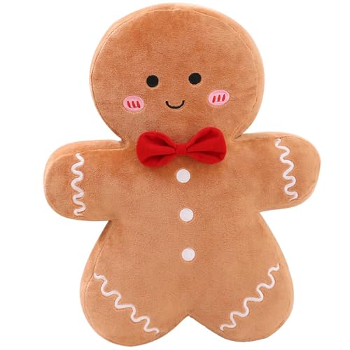 Coussin de Noël en coton PP - Motif bonhomme en pain dépice 