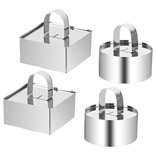 RUCUDIM Cercles de Présentation, 4 Pcs 8 cm Acier Inoxydable
