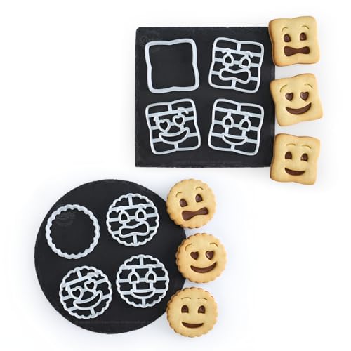 Lot de 8 Emporte-pièces Biscuits Fourrés façon BN Carré & Ro