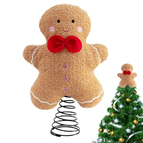 Cimier de sapin de Noël en forme de bonhomme en pain dépice 