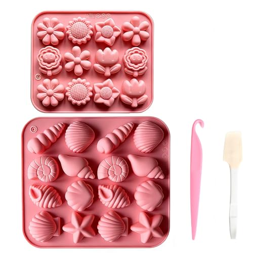 2 Pièces RéUtilisables Moule Chocolat Silicone Coquillage An
