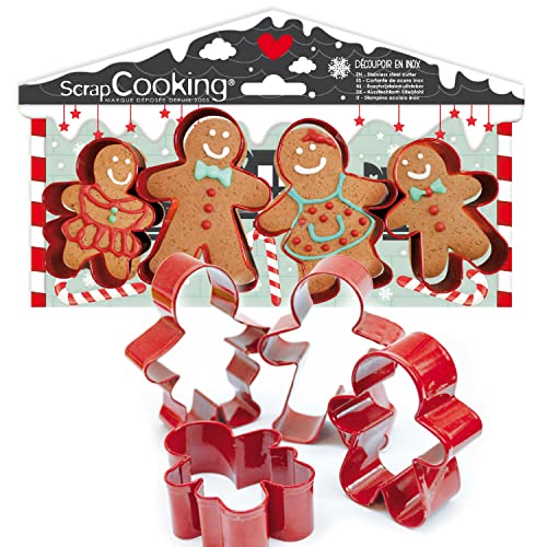 ScrapCooking - 4 Emporte-Pièces Bonhommes Pain d’Épices - Dé