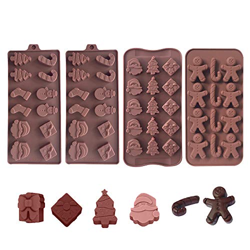 Lot de 4 moules en silicone moule noel silicone pour chocola