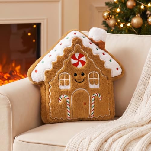 Heekpek Coussin de Noël 3D Sapin Bonhomme en Pain d’Épice | 